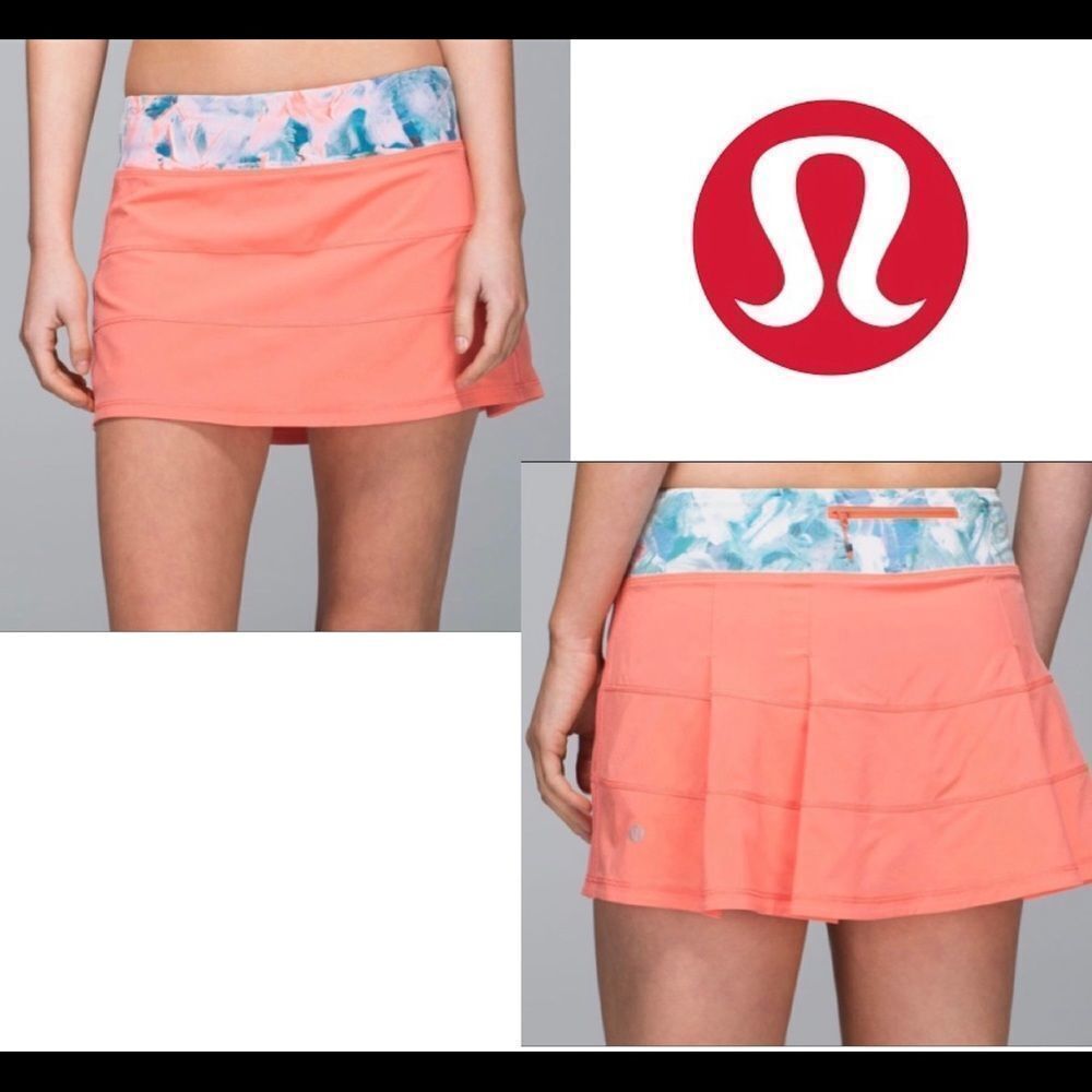 Lululemon Pace Rival Skirt II *4-way Stretch Plum Peach / Blushed Illusion